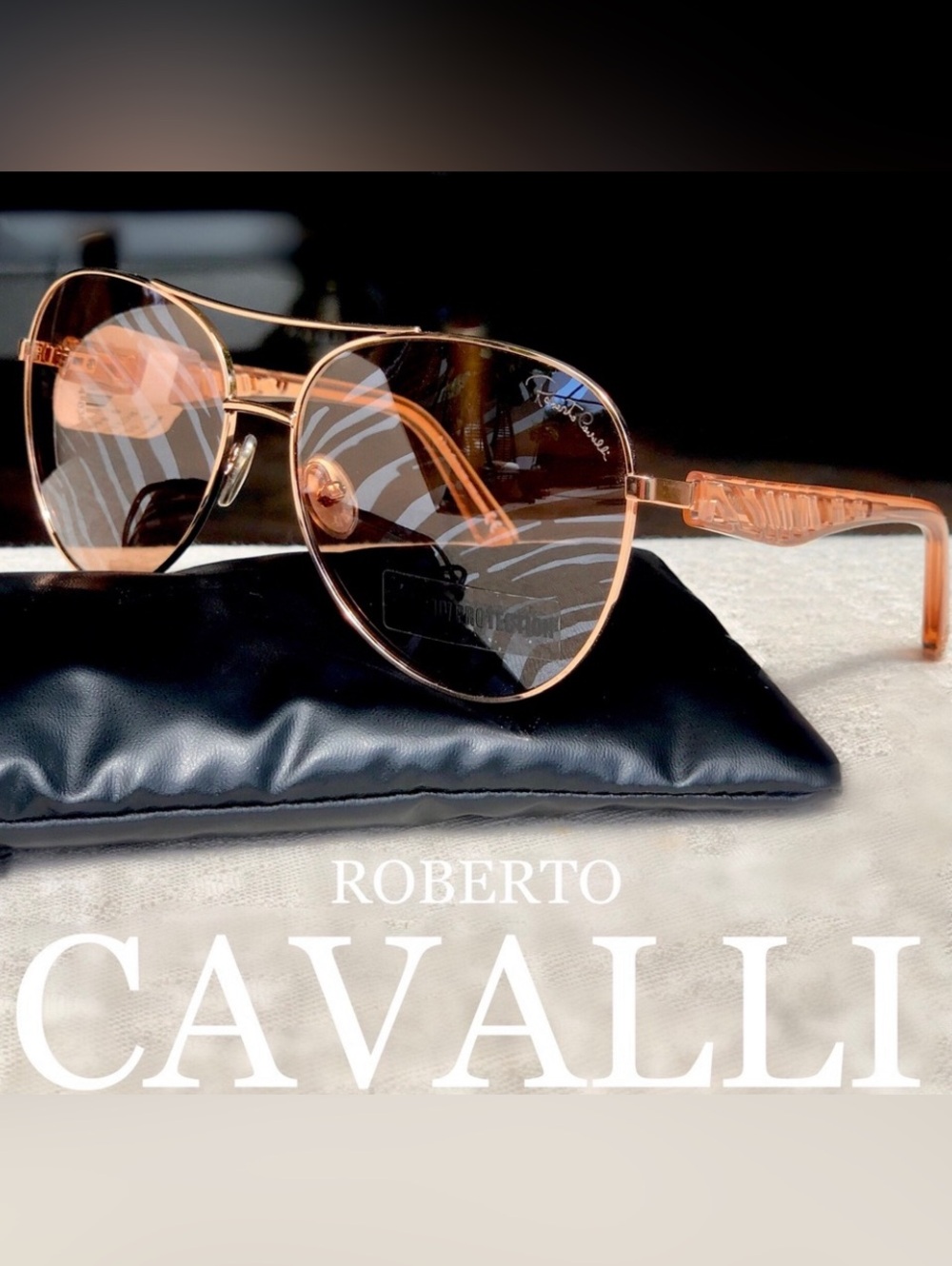 ROBERTO CAVALLI Tiger lenses Aviator sunglasses